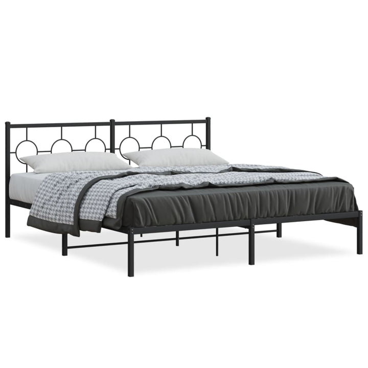 sengeramme med sengegavl 180x200 cm metal sort