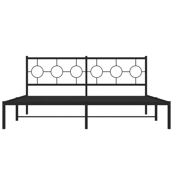 sengeramme med sengegavl 180x200 cm metal sort