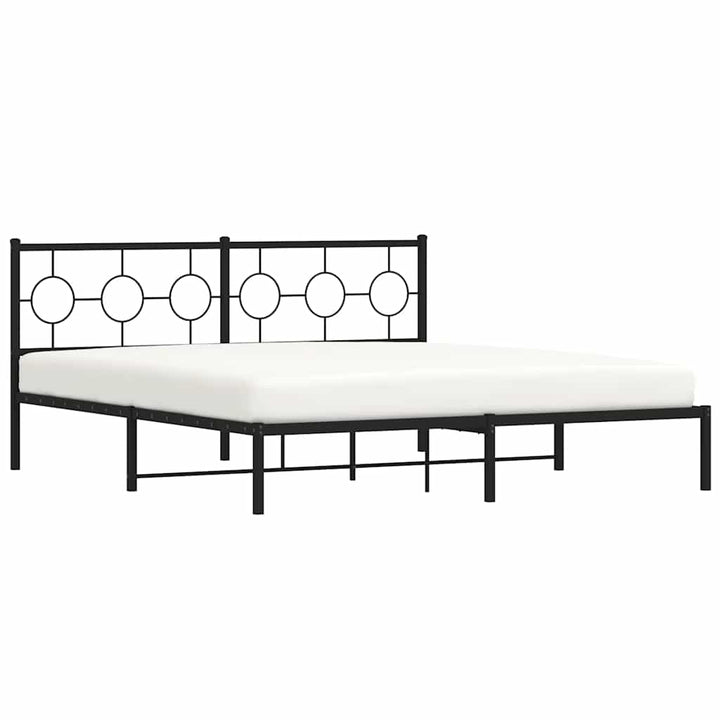 sengeramme med sengegavl 183x213 cm metal sort