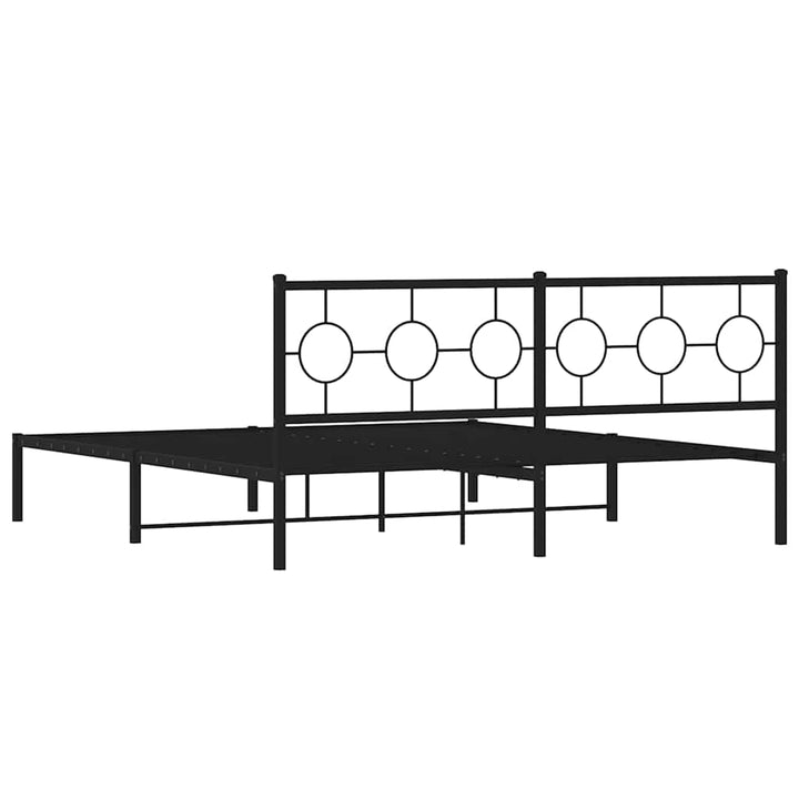 sengeramme med sengegavl 183x213 cm metal sort