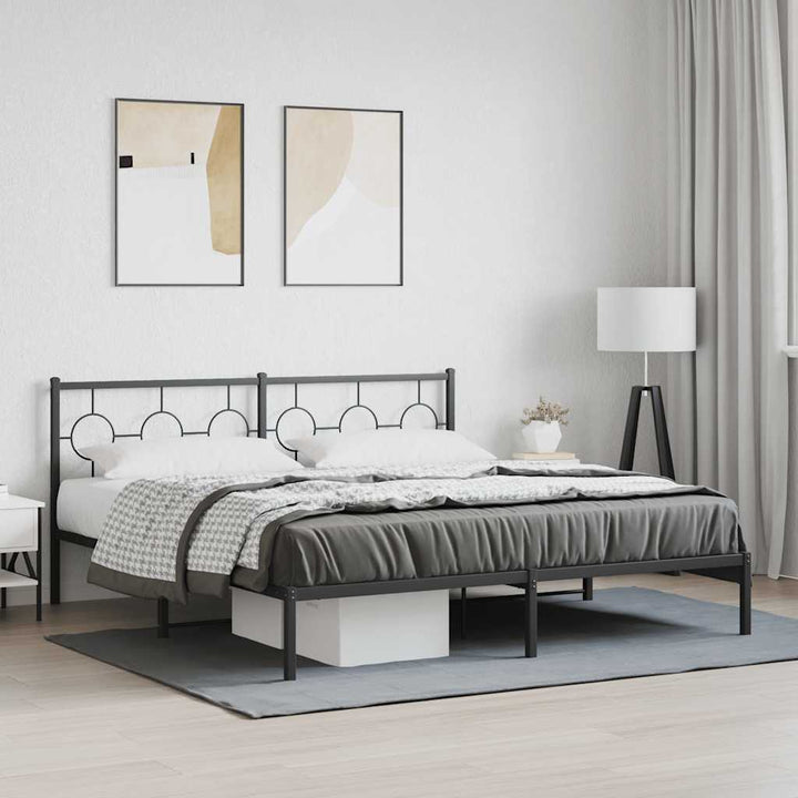 sengeramme med sengegavl 183x213 cm metal sort