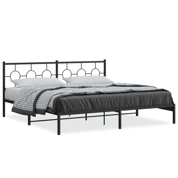 sengeramme med sengegavl 193x203 cm metal sort