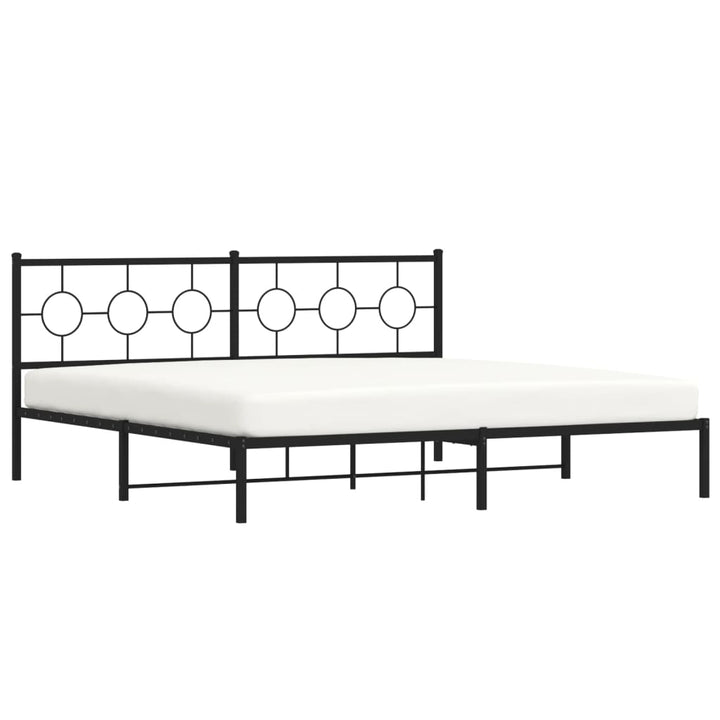 sengeramme med sengegavl 193x203 cm metal sort