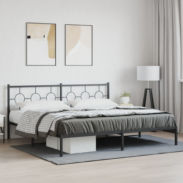 sengeramme med sengegavl 193x203 cm metal sort