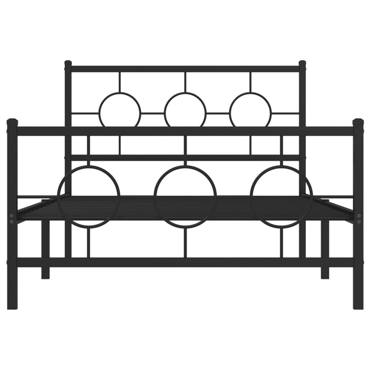 sengeramme med sengegavl og fodgærde 107x203 cm metal sort