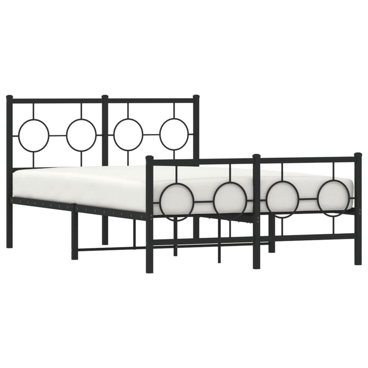 sengeramme med sengegavl og fodgærde 120x190 cm metal sort