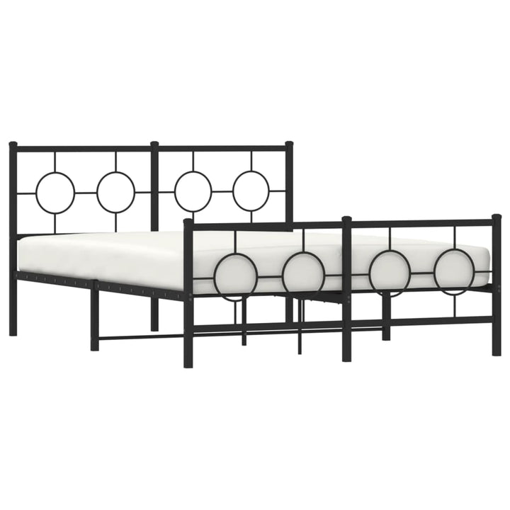 sengeramme med sengegavl og fodgærde 140x190 cm metal sort