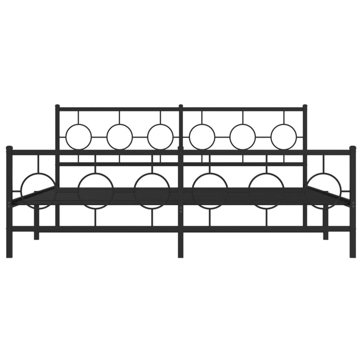 sengeramme med sengegavl og fodgærde 183x213 cm metal sort