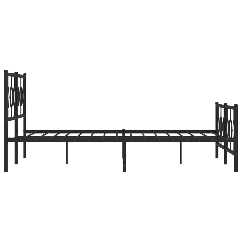 sengeramme med sengegavl og fodgærde 183x213 cm metal sort