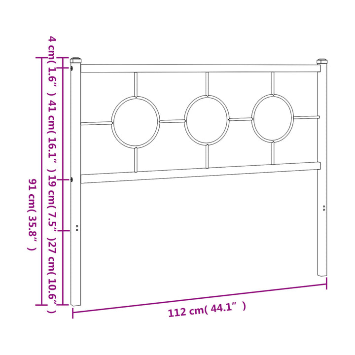 udskiftningsgavl 107 cm metal sort