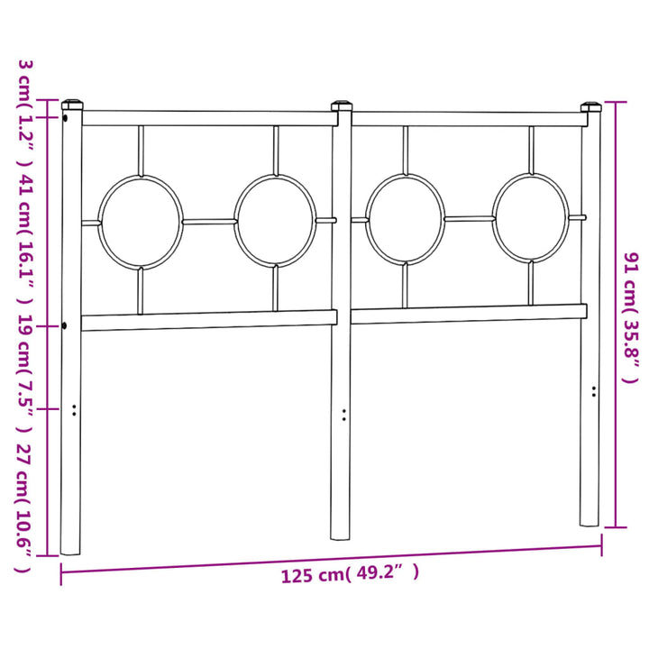 udskiftningsgavl 120 cm metal sort
