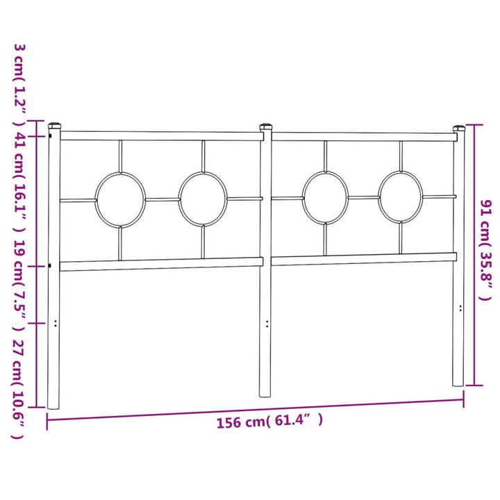 udskiftningsgavl 150 cm metal sort