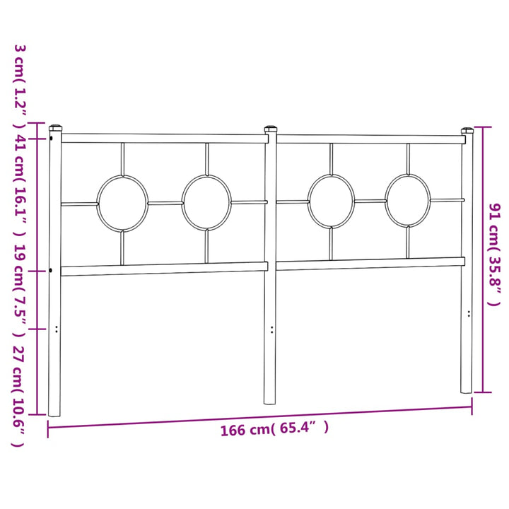 udskiftningsgavl 160 cm metal sort