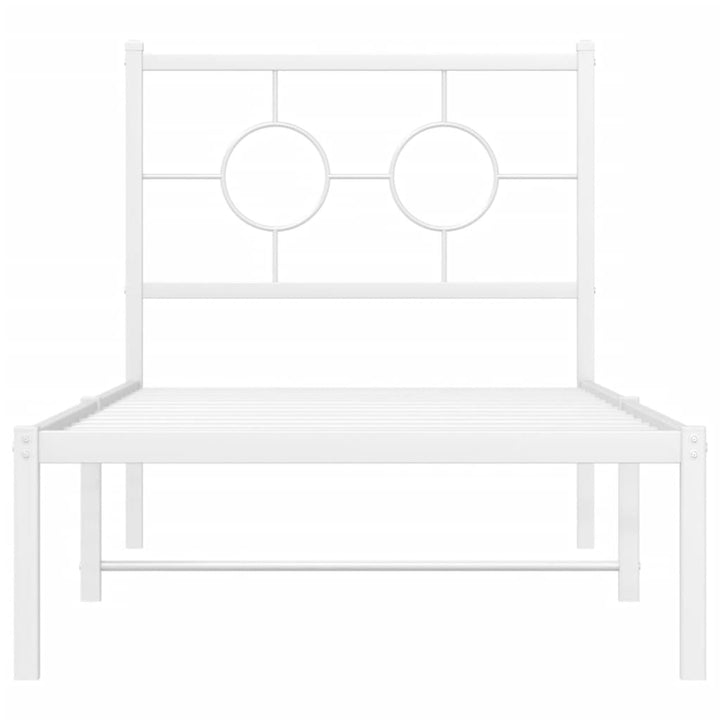 sengeramme uden madras med hovedgærde 75x190 cm hvid