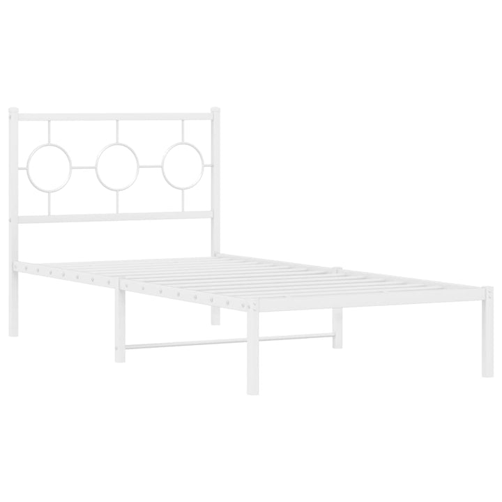sengeramme med sengegavl 90x190 cm metal hvid