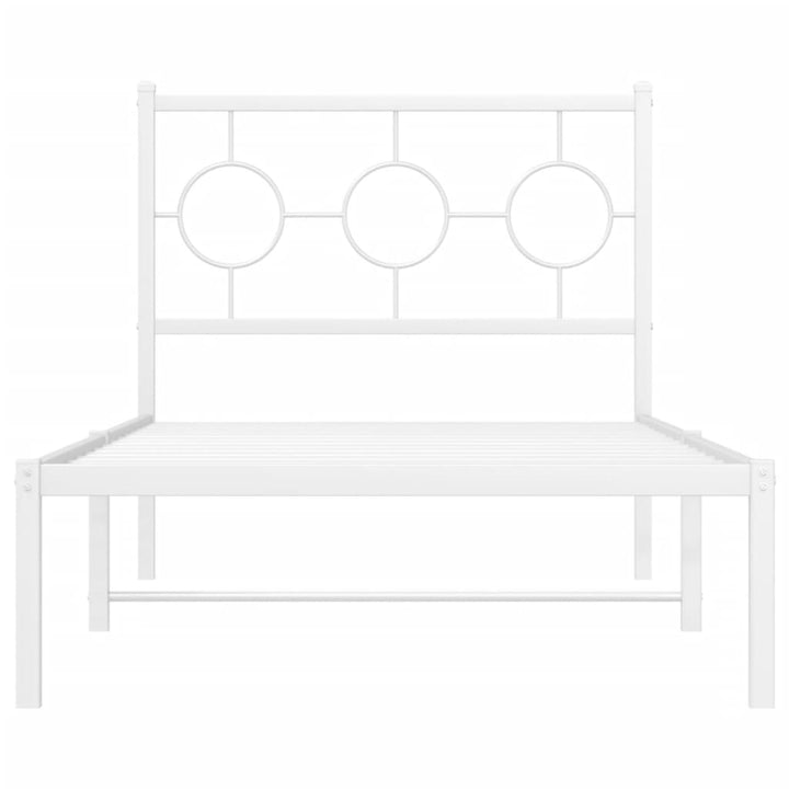 sengeramme med sengegavl 90x190 cm metal hvid