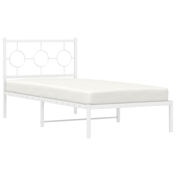 sengeramme med sengegavl 90x200 cm metal hvid