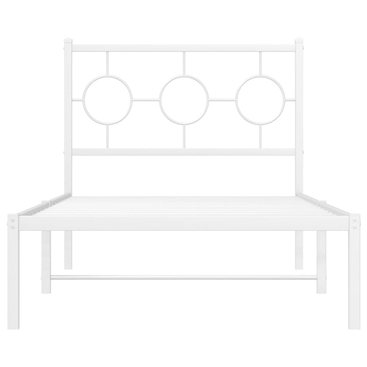 sengeramme med sengegavl 90x200 cm metal hvid