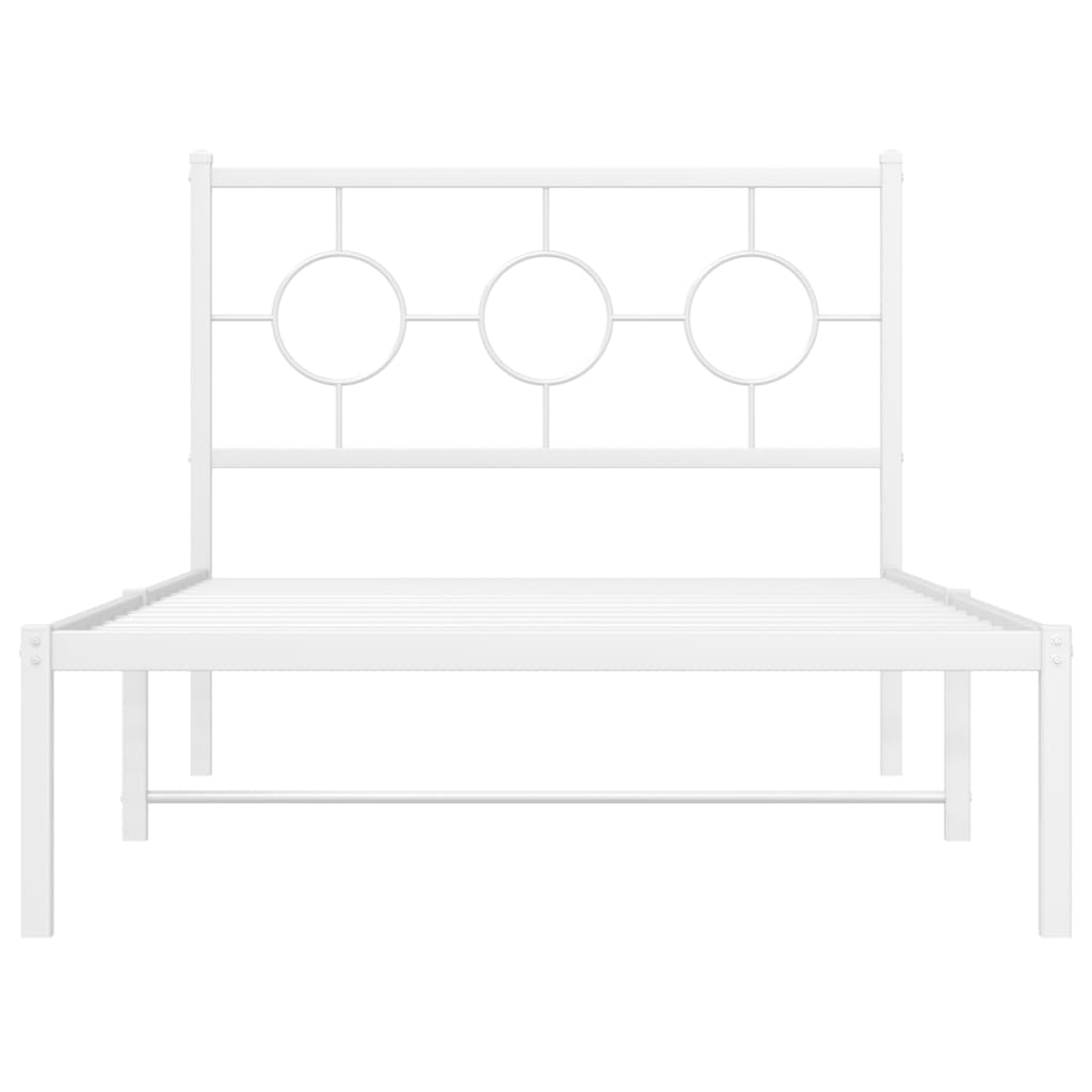 sengeramme med sengegavl 100x200 cm metal hvid