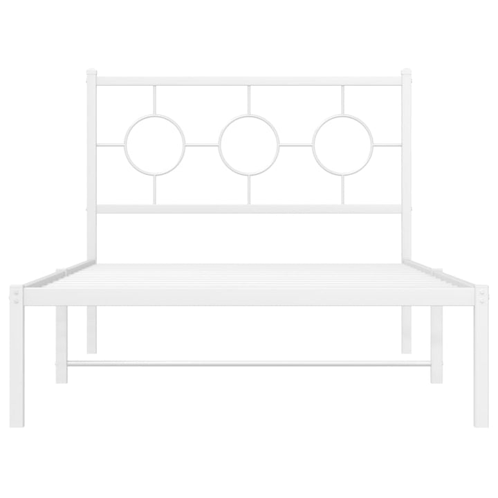 sengeramme med sengegavl 100x200 cm metal hvid