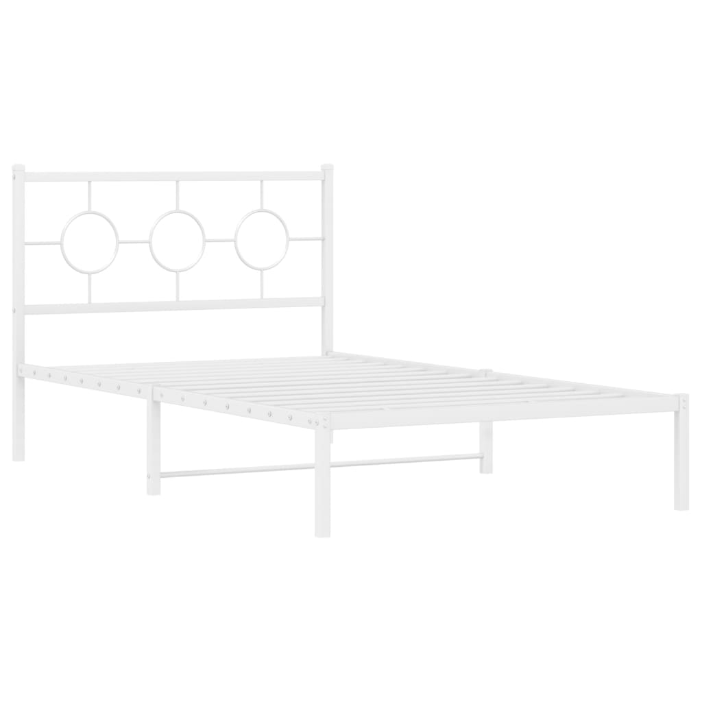 sengeramme med sengegavl 107x203 cm metal hvid