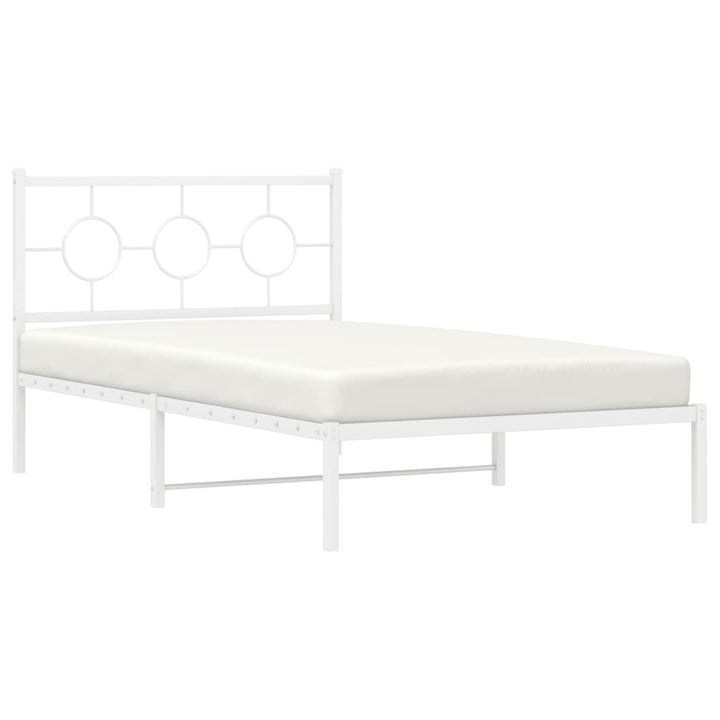sengeramme med sengegavl 107x203 cm metal hvid