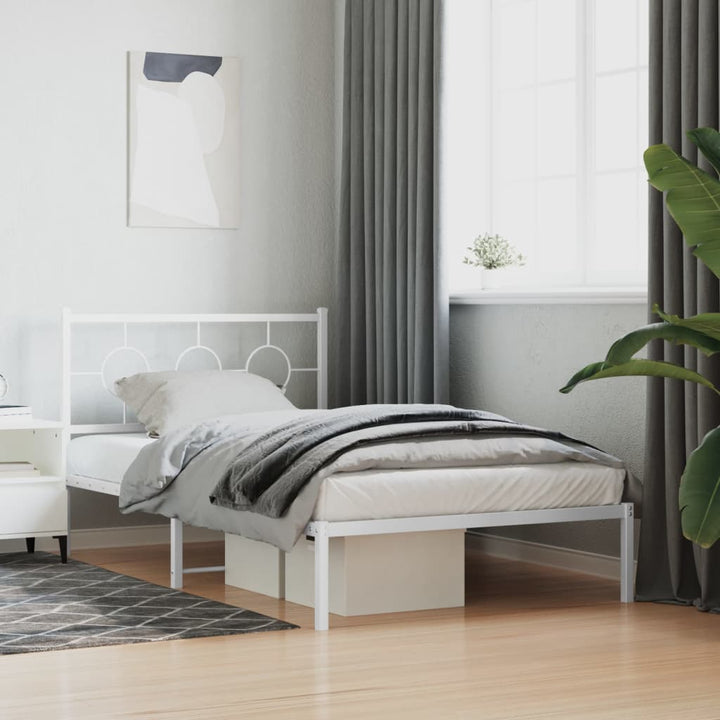 sengeramme med sengegavl 107x203 cm metal hvid
