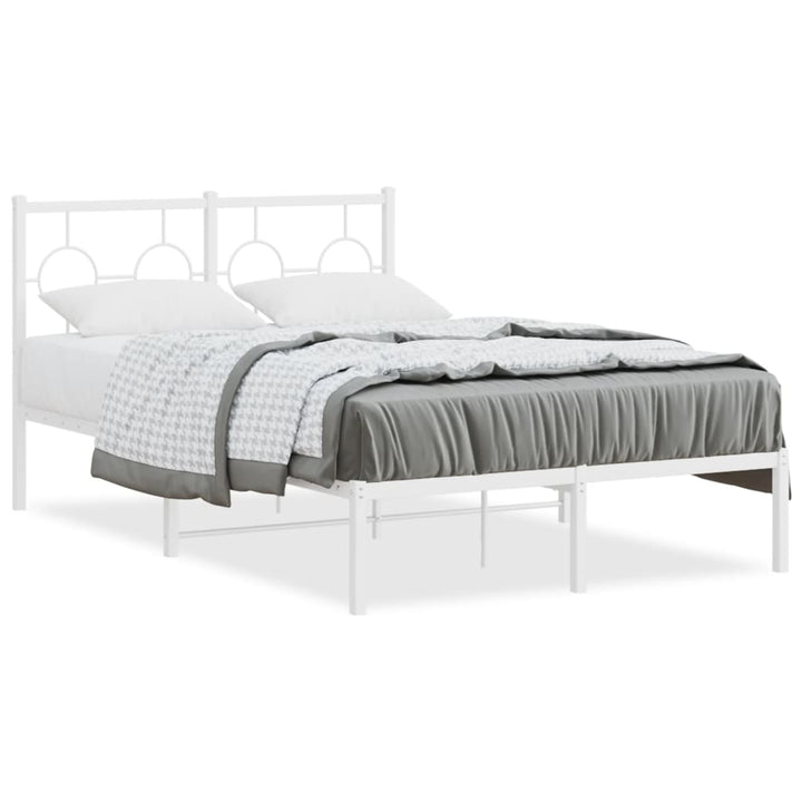 sengeramme med sengegavl 120x200 cm metal hvid