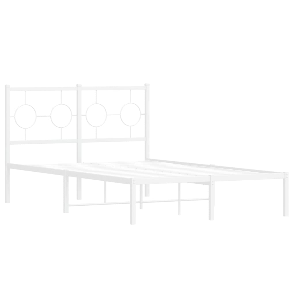 sengeramme med sengegavl 120x200 cm metal hvid