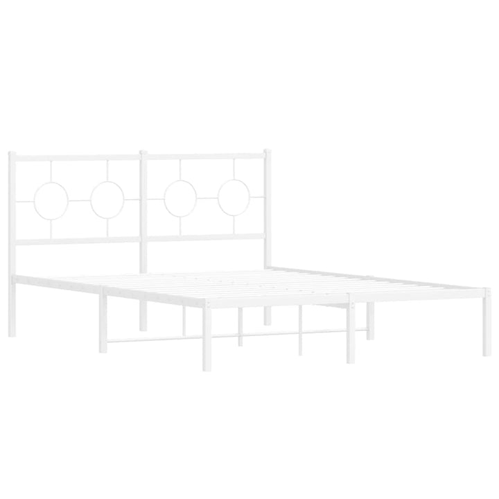 sengeramme med sengegavl 135x190 cm metal hvid