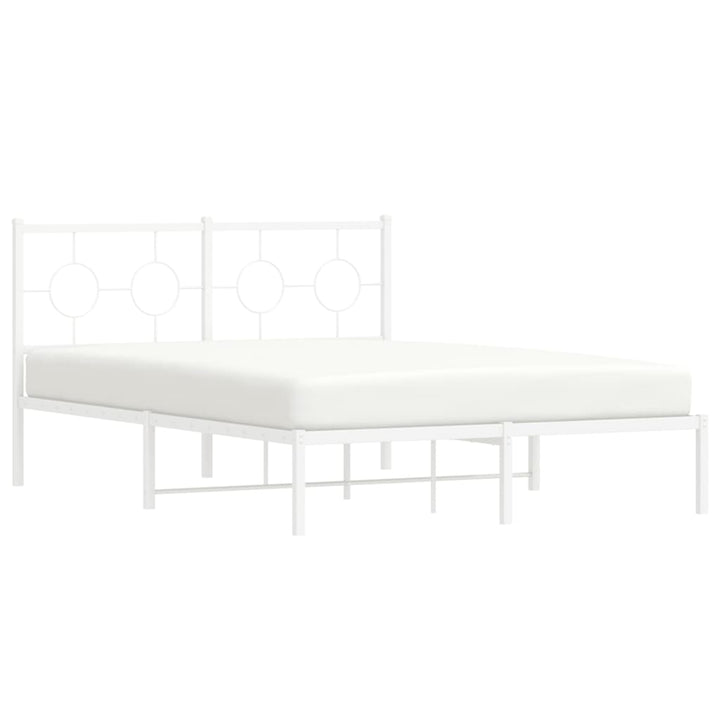 sengeramme med sengegavl 135x190 cm metal hvid