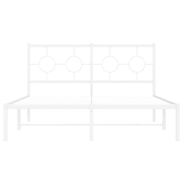 sengeramme med sengegavl 135x190 cm metal hvid