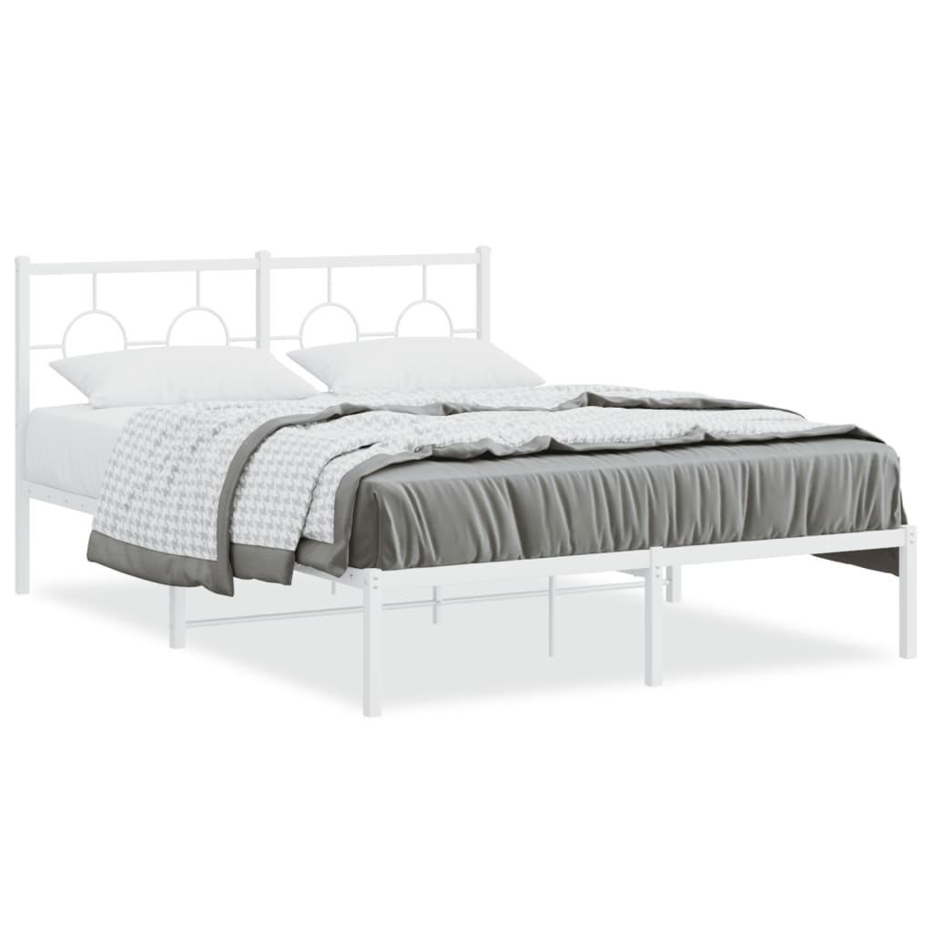 sengeramme med sengegavl 140x190 cm metal hvid
