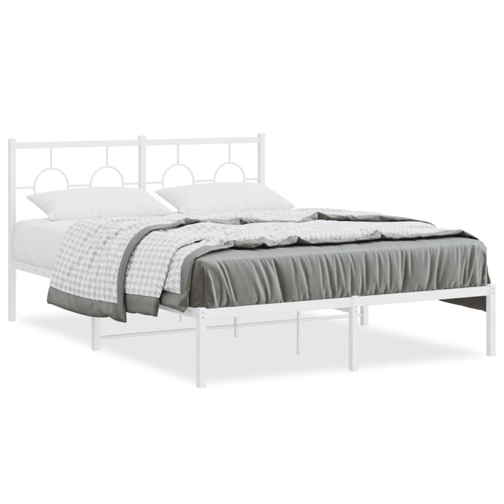 sengeramme med sengegavl 140x190 cm metal hvid