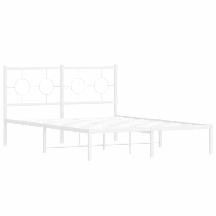 sengeramme med sengegavl 140x190 cm metal hvid