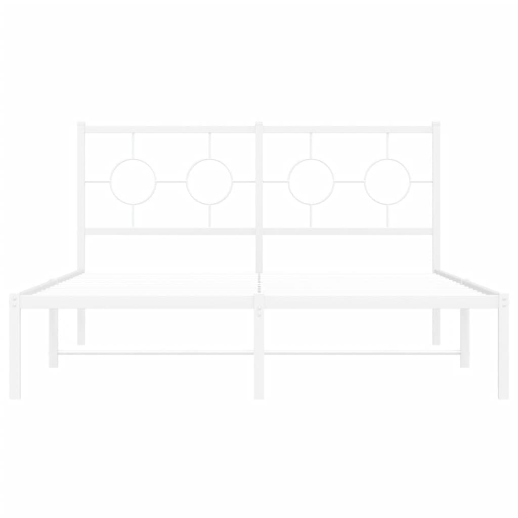 sengeramme med sengegavl 140x190 cm metal hvid