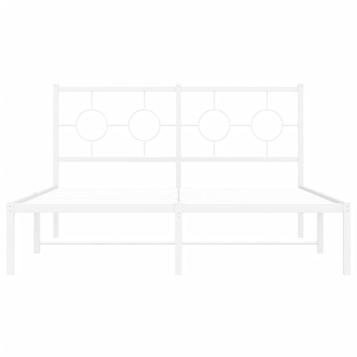 sengeramme med sengegavl 140x190 cm metal hvid
