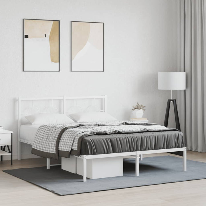 sengeramme med sengegavl 140x200 cm metal hvid