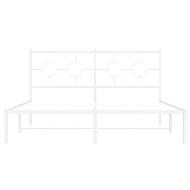 sengeramme med sengegavl 150x200 cm metal hvid