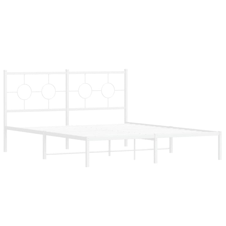 sengeramme med sengegavl 160x200 cm metal hvid
