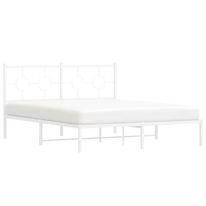sengeramme med sengegavl 160x200 cm metal hvid