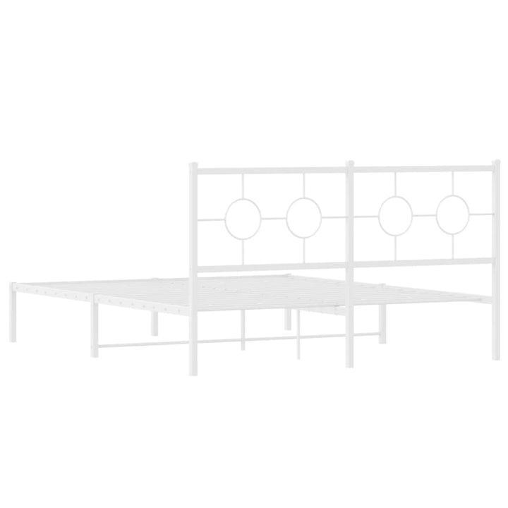 sengeramme med sengegavl 160x200 cm metal hvid