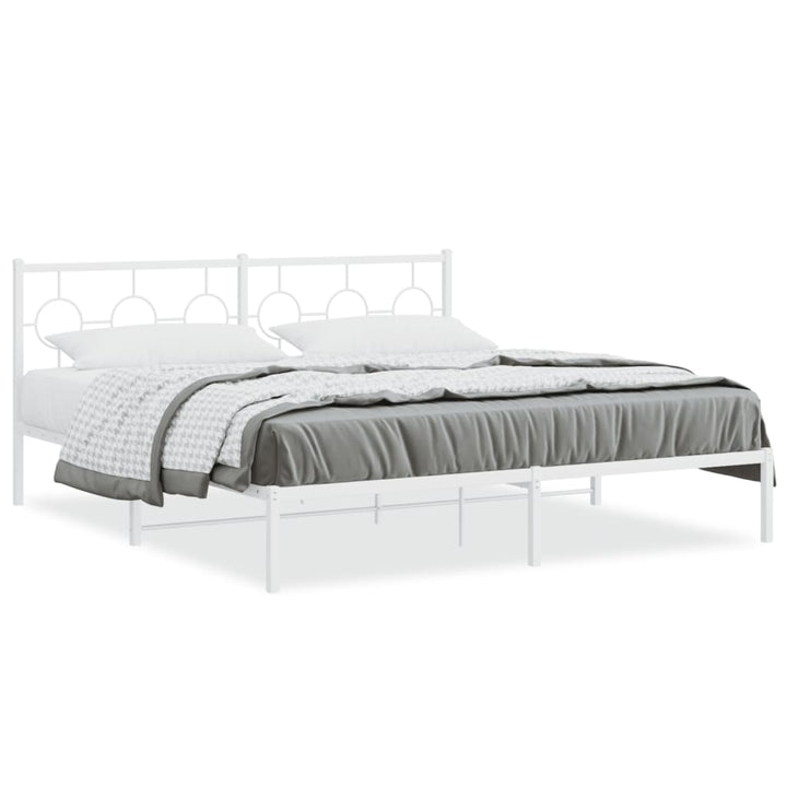 sengeramme med sengegavl 183x213 cm metal hvid