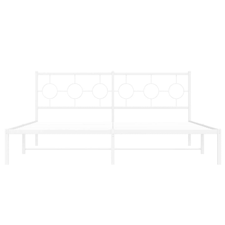 sengeramme med sengegavl 183x213 cm metal hvid