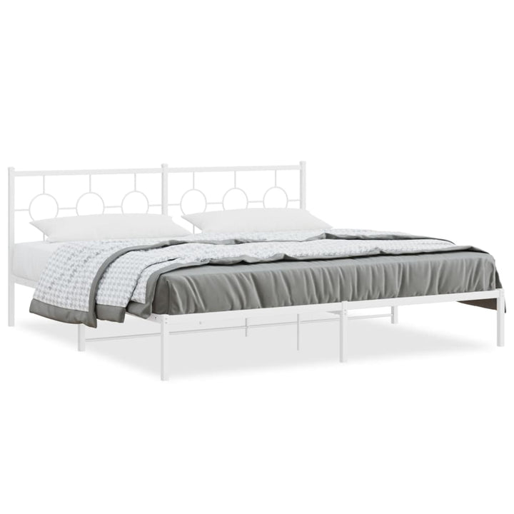 sengeramme med sengegavl 193x203 cm metal hvid