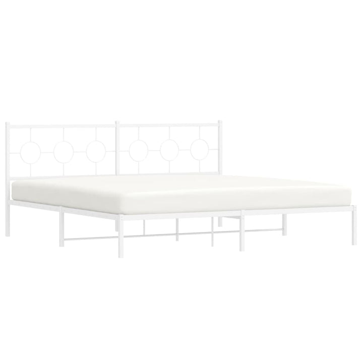sengeramme med sengegavl 193x203 cm metal hvid