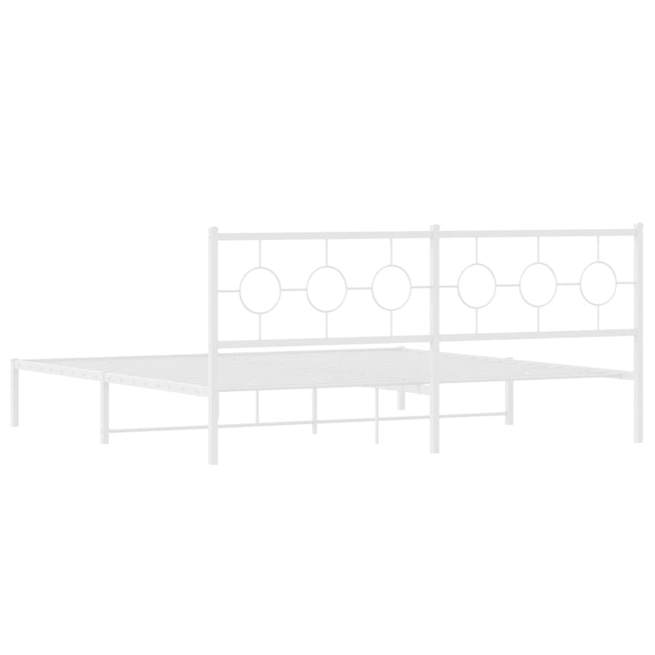 sengeramme med sengegavl 193x203 cm metal hvid