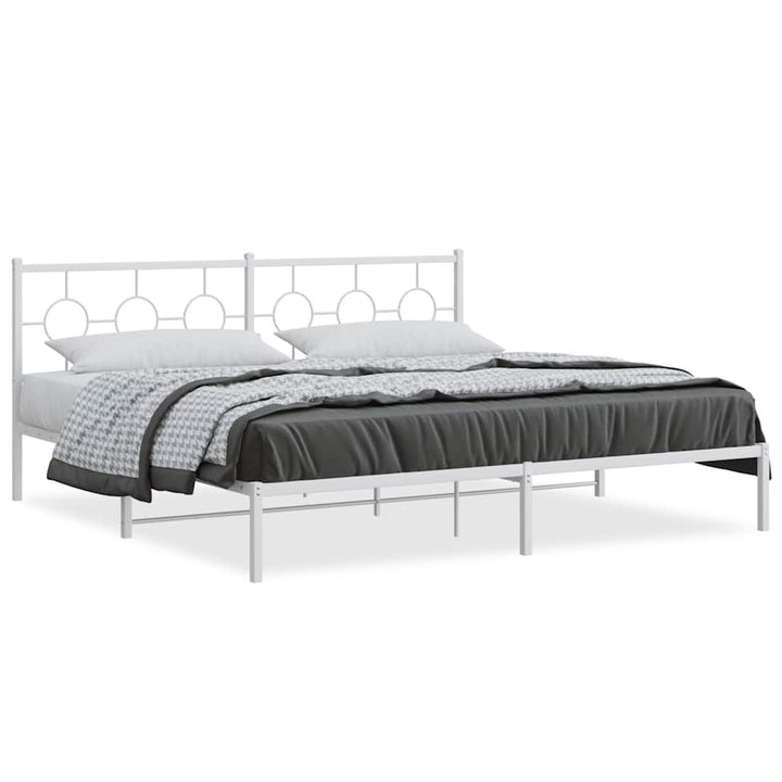 sengeramme med sengegavl 200x200 cm metal hvid