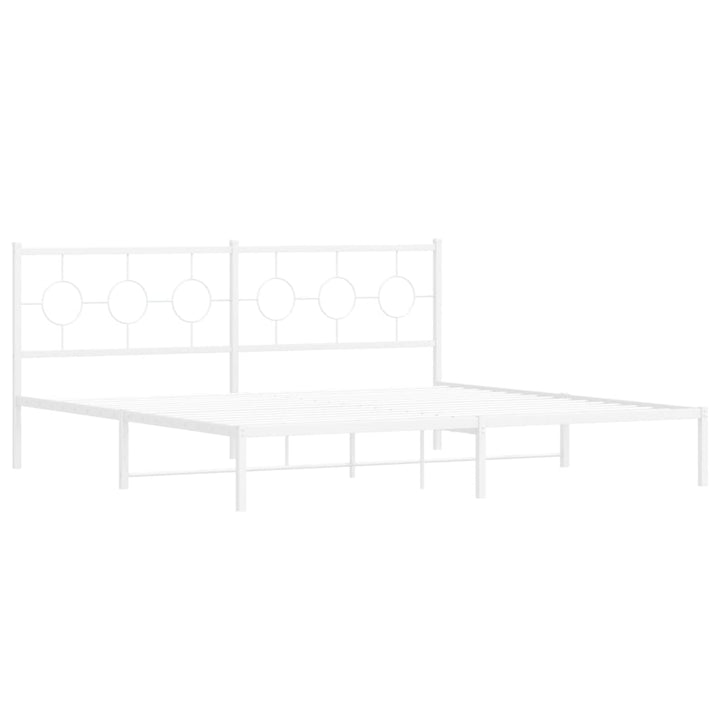 sengeramme med sengegavl 200x200 cm metal hvid