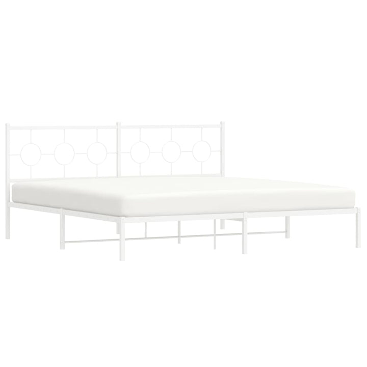 sengeramme med sengegavl 200x200 cm metal hvid